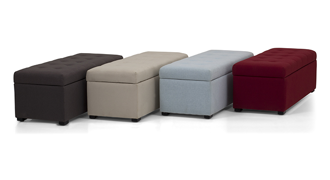 Savron Upholstered Storage Bench(Sangeria Red)